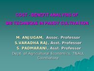 Cost-Benefit Analysis of SRI Technology in Paddy Cult. - SRI - India