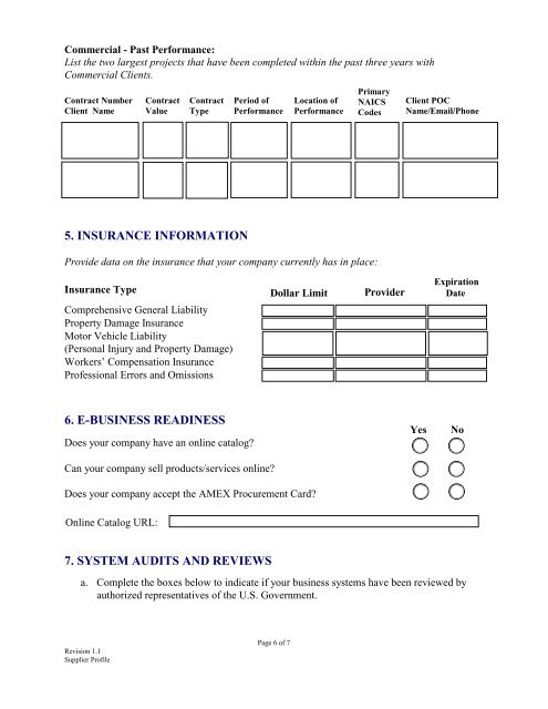 Supplier Profile Form - SRI International