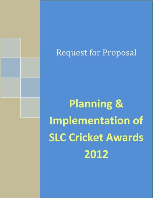 Request For Proposal â Planning ... - Sri Lanka Cricket