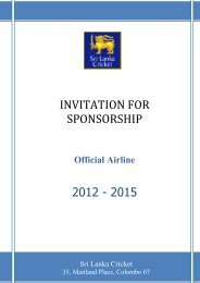 Official Airline - Sri Lanka Cricket