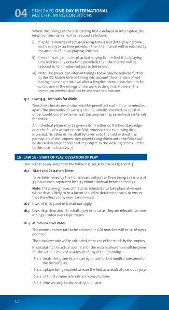 Standard ODI Playing Conditions - Sri Lanka Cricket