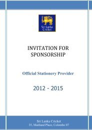 Official Stationery Sponsor - Sri Lanka Cricket