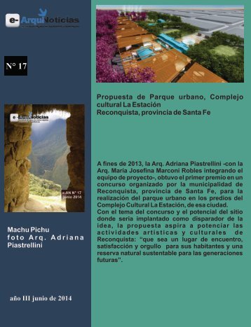 e-ArquiNoticias N° 17 nota N° 8 Propuesta de parque urbano Complejo Cultural La Estación