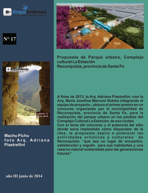 e-ArquiNoticias N° 17 nota N° 8 Propuesta de parque urbano Complejo Cultural La Estación