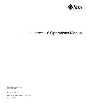 Lustre 1.6 Operations Manual