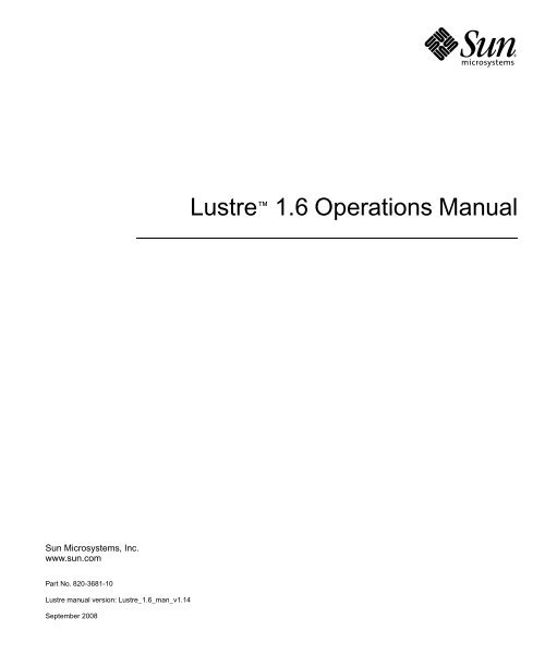 Lustre 1.6 Operations Manual