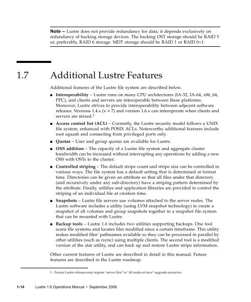 Lustre 1.6 Operations Manual