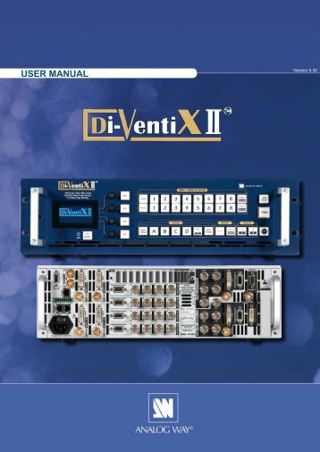 Analog Way Di-Ventix 2 Manual - Event Projection