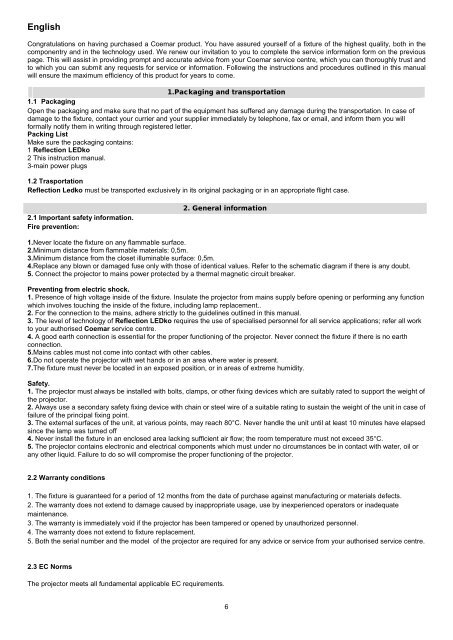 Coemar LEDko Full Spectrum Manual - Event Projection