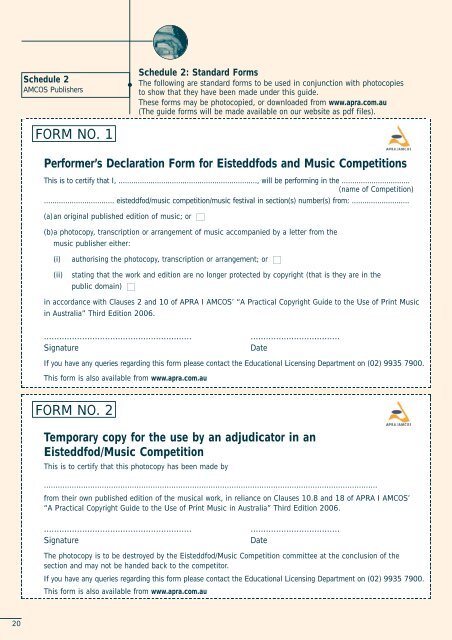 Practical Guide to the use of Print Music - APRA