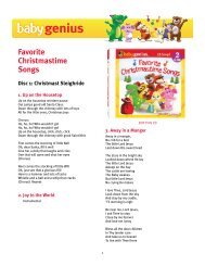 Download Favorite Christmastime Songs lyrics PDF - Baby Genius