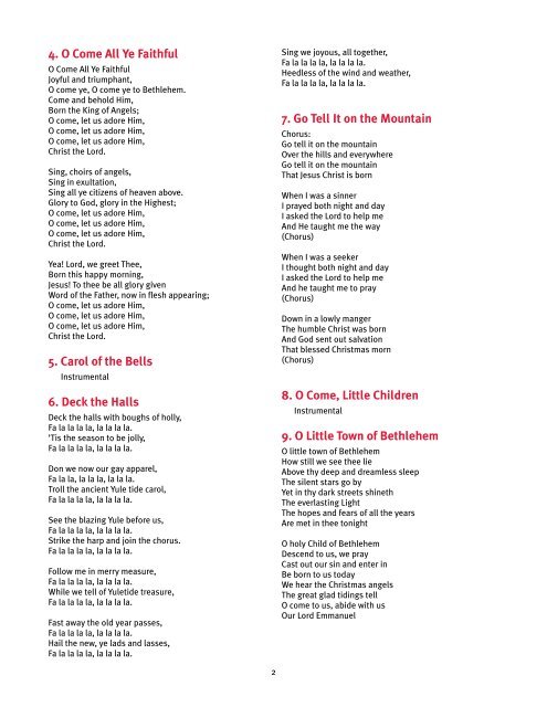 Download Favorite Christmastime Songs lyrics PDF - Baby Genius