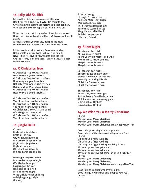 Download Favorite Christmastime Songs lyrics PDF - Baby Genius