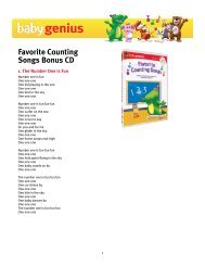 Download Favorite Counting Songs Bonus CD lyrics ... - Baby Genius