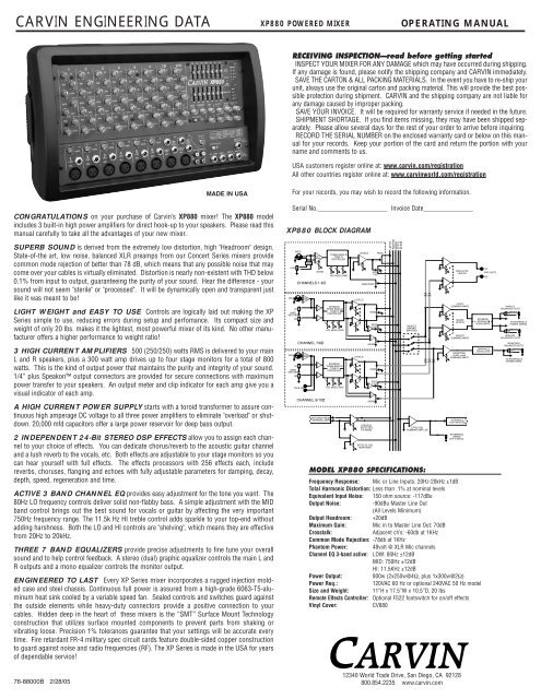 XP880 - CarvinService.com