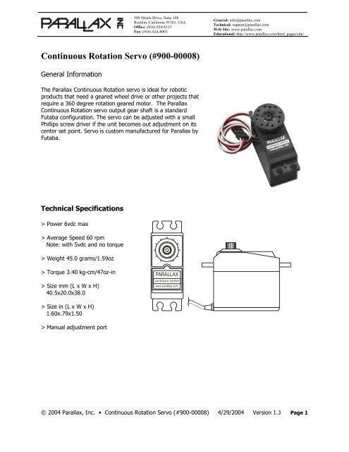 Parallax Standard Servo - Parallax