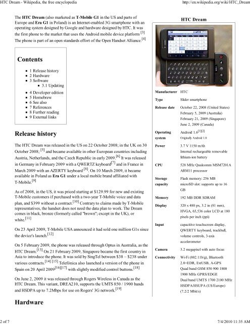 HTC Dream - Wikipedia, the ... - Rogers Communications Centre