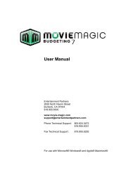 Movie Magic Budgeting Manual
