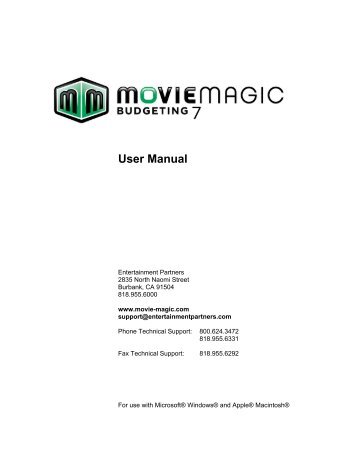 Movie Magic Budgeting Manual