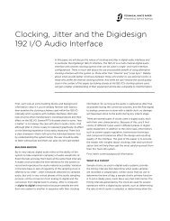 Clocking, Jitter and the Digidesign 192 I/O Audio Interface (PDF)