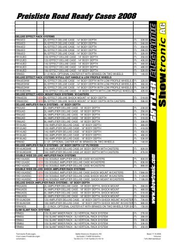 Showtronic Preisliste 2008 PDF 17.10.2008 - Sattler Electronic ...