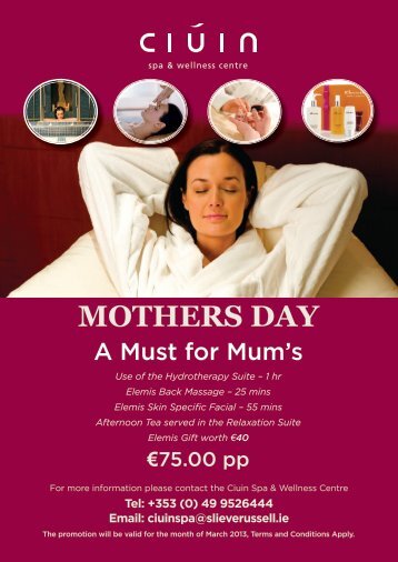 MOTHERS DAY - Slieve Russell Hotel