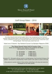 Golf Group Rates â 2010 - Slieve Russell Hotel