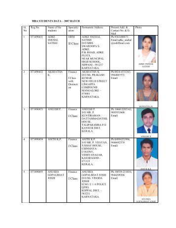 II Class I Class I Class I Class - Srinivas Group of Colleges