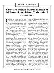 Harmony of Religions From the Standpoint of Sri Ramakrishna and ...