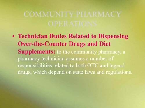 CHAPTER 1 COMMUNITY PHARMACY - SRM University