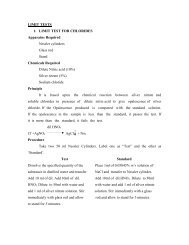 LIMIT TESTS 1. LIMIT TEST FOR CHLORIDES Apparatus Required ...