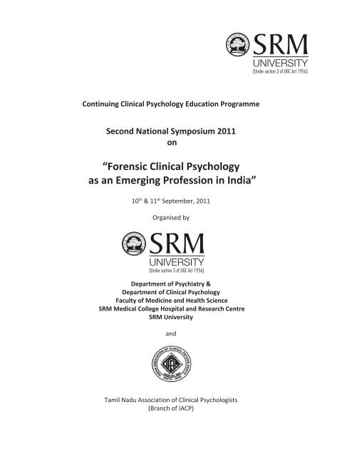 A œforensic Clinical Psychology As An Emerging Srm University