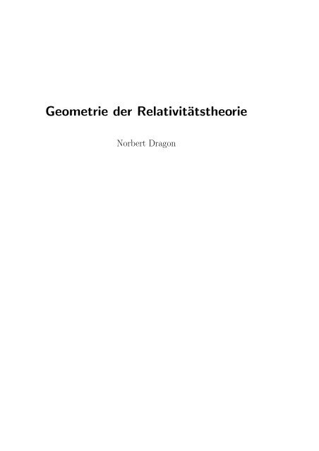 Geometrie der Relativitätstheorie