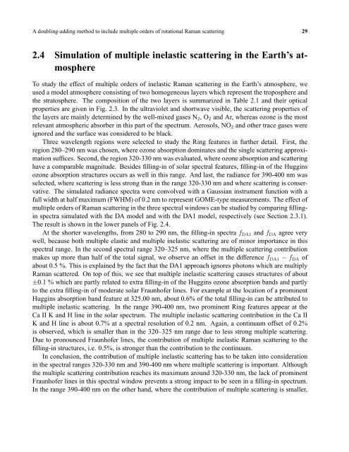 Rotational Raman scattering in the Earth's atmosphere ... - SRON