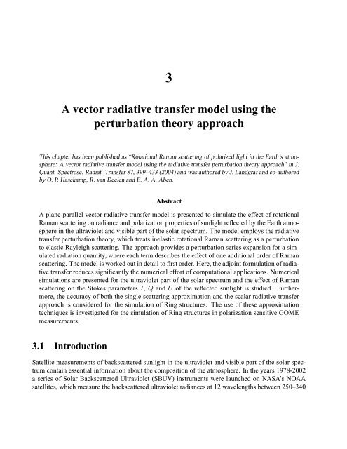 Rotational Raman scattering in the Earth's atmosphere ... - SRON