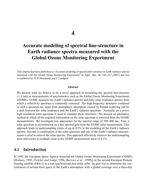 Rotational Raman scattering in the Earth's atmosphere ... - SRON