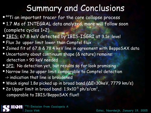 44Ti Emission from Cassiopeia A - SRON