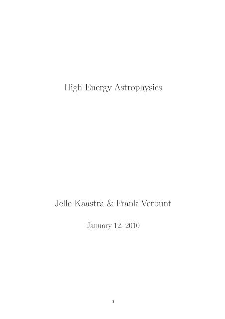 Thermal X-ray radiation (PDF) - SRON