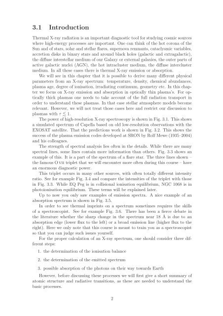 Thermal X-ray radiation (PDF) - SRON