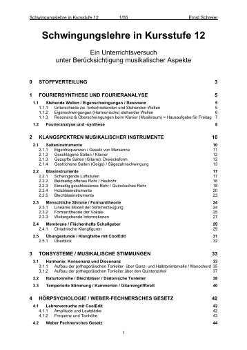 Schwingungslehre in Kursstufe 12