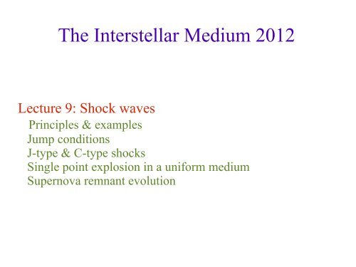 Interstellar shock waves - SRON