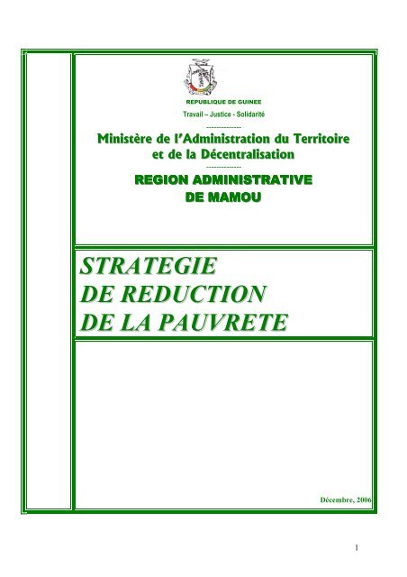 RA Mamou - StratÃ©gies de RÃ©duction de la PauvretÃ©