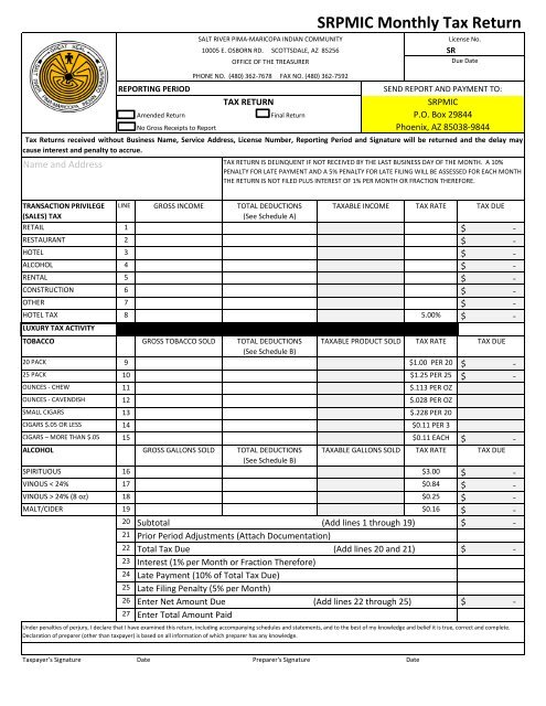 TAX RETURN - Salt River Pima-Maricopa Indian Community