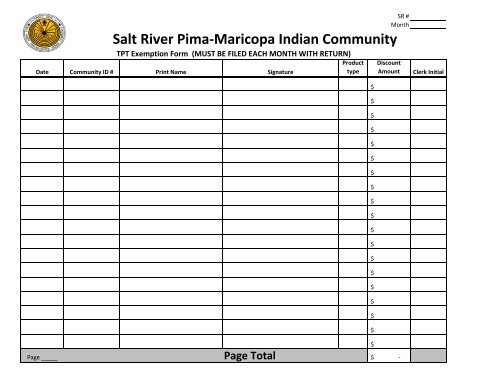 TAX RETURN - Salt River Pima-Maricopa Indian Community