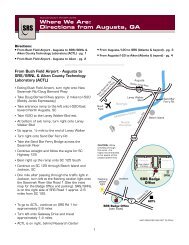 Where We Are: Directions from Augusta, GA - Savannah River Site