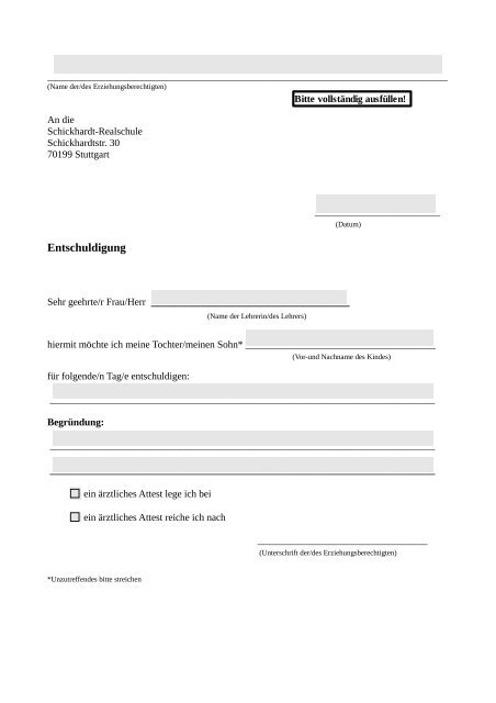 Vorlage Attest Schule Arztliches Language Www Bilderbeste Com