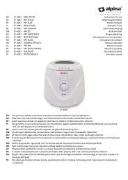 EN SF-4007 DEEP FRYER Instruction for use ... - alpinaeuropa.com