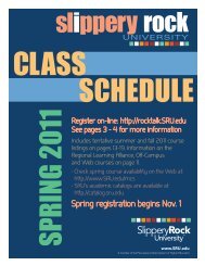 Spring 2011 Registration Information - Slippery Rock University