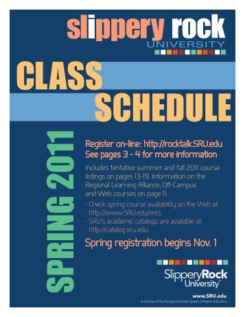 Spring 2011 Registration Information - Slippery Rock University