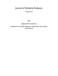 Journal of Scholarly Endeavor - Slippery Rock University